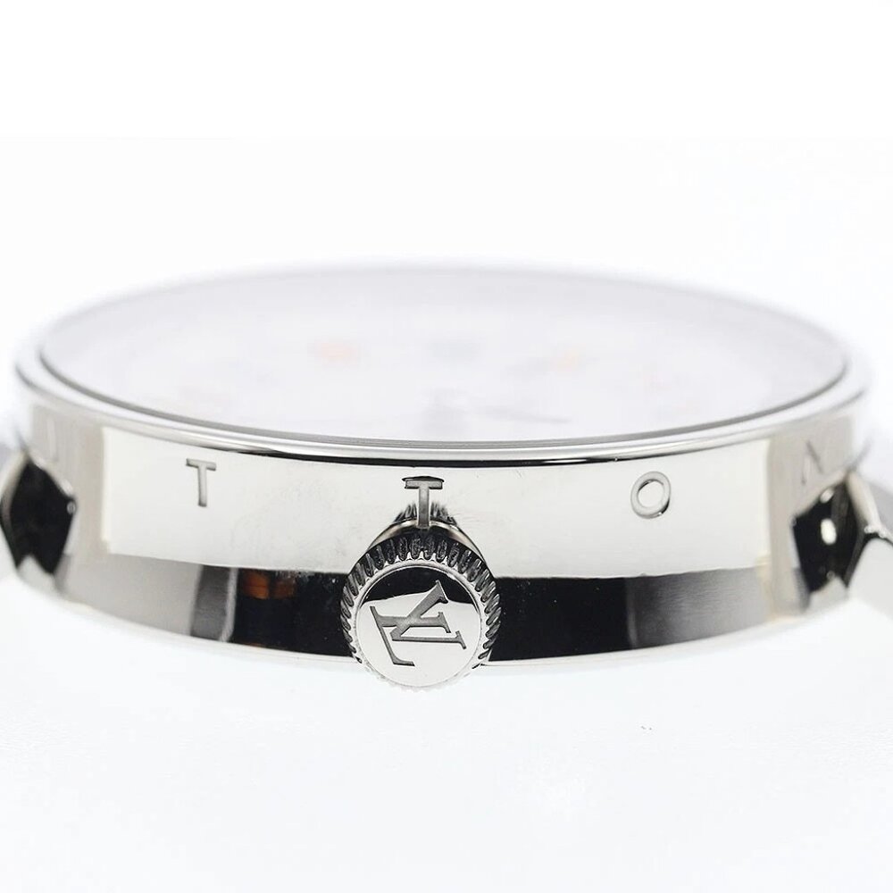 LOUIS VUITTON Tambour Moon QA096 Dual time GMT Silver Dial Quartz Men's - Picture 5 of 10